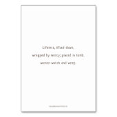 Station Dertien, Jezus weggehaald, Kaart gebeden (Achterkant)