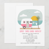 Station door Baby shower Roze stralen Camper Kaart (Voorkant / Achterkant)