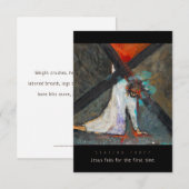 Station Drie, Jezus herfsten #1 Prayer Kaart (Voorkant / Achterkant)