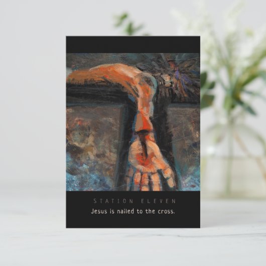 Station Elf, Jezus is versleten, Kaart van Prayer (Staand voorkant)