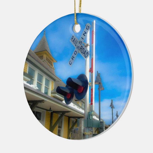 Station Fort Edward Train Keramisch Ornament (Links)