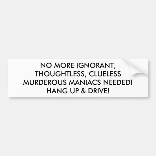 STATION HANG UP: NIET MEER MURDEROUS BEHEERSGEBIED BUMPERSTICKER (Voorkant)