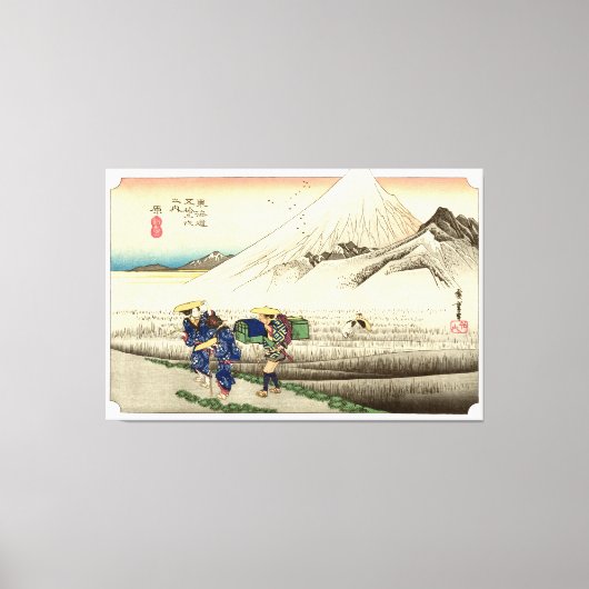 Station Hara Tokaido Ro - Ukiyo-e Japans Canvas Afdruk (Voorkant)