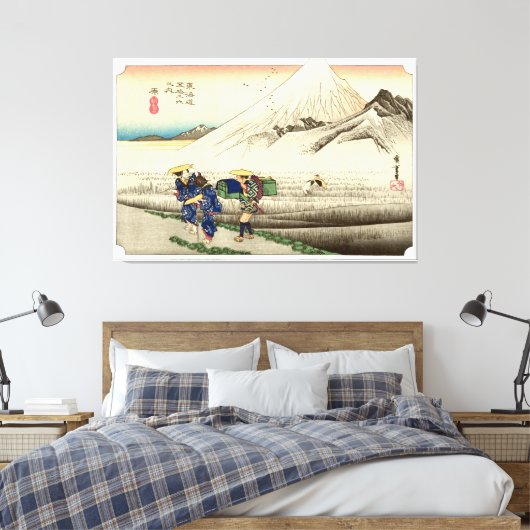 Station Hara Tokaido Ro - Ukiyo-e  Japans Canvas Afdruk (Insitu (Slaapkamer))
