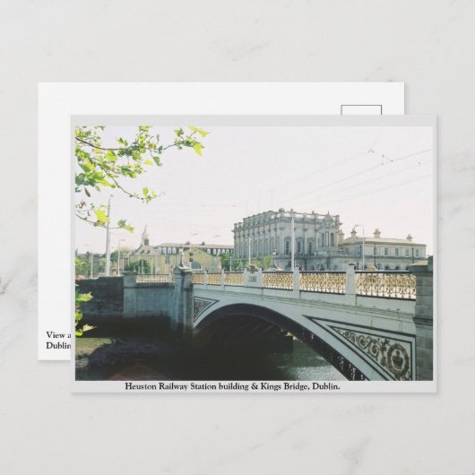 Station Heuston, Kings Bridge, Dublin Briefkaart (Voorkant / Achterkant)
