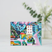 Station in Davos, Ernest Ludwig Kirchner schilderi Briefkaart (Staand voorkant)