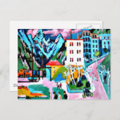 Station in Davos, Ernest Ludwig Kirchner schilderi Briefkaart (Voorkant / Achterkant)