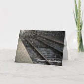 Station in de Winter Feestdagen Kaart (Voorkant)