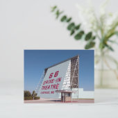 Station in het theater, Route 66, Carthage, Missou Briefkaart (Staand voorkant)