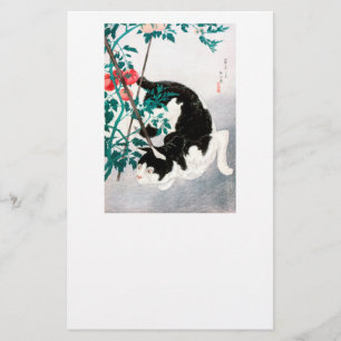 STATION : JAPANESE WOODBLOCK : Kat met tomaat Briefpapier