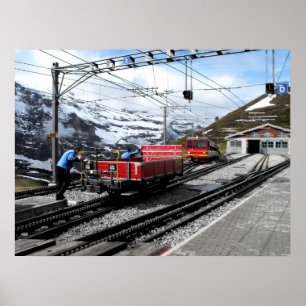 Station Kleine Scheidegg in Zwitserland Poster