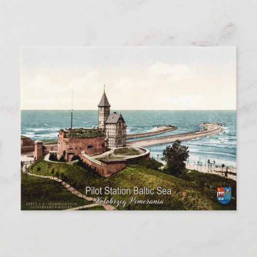 Station Kołobrzeg Polen Baltisch Zee Briefkaart (Voorkant)