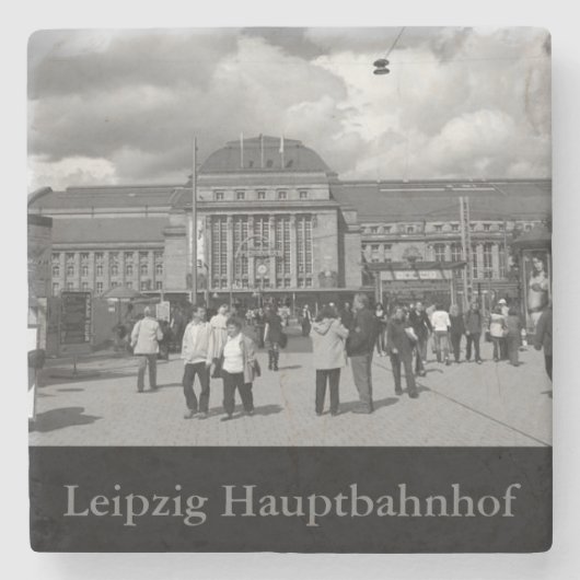 Station Leipzig Hauptbahnhof Stenen Onderzetter (Voorkant)