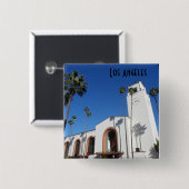 Station Los Angeles Vierkante Button 5,1 Cm (Voorkant /achterkant)