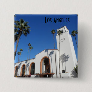 Station Los Angeles Vierkante Button 5,1 Cm