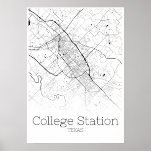 Station Map van College - Texas - City Map Poster