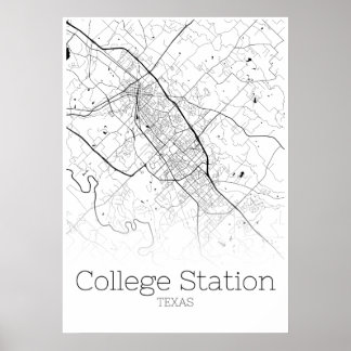 Station Map van College - Texas - City Map Poster