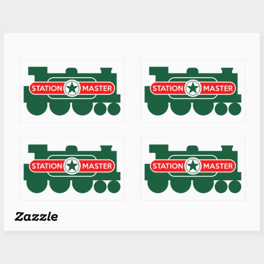 Station Master, trein Rechthoekige Sticker (Vel)