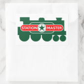 Station Master, trein Rechthoekige Sticker (Tas)