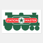 Station Master, trein Rechthoekige Sticker (Voorkant)