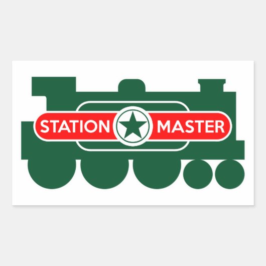 Station Master, trein Rechthoekige Sticker (Voorkant)