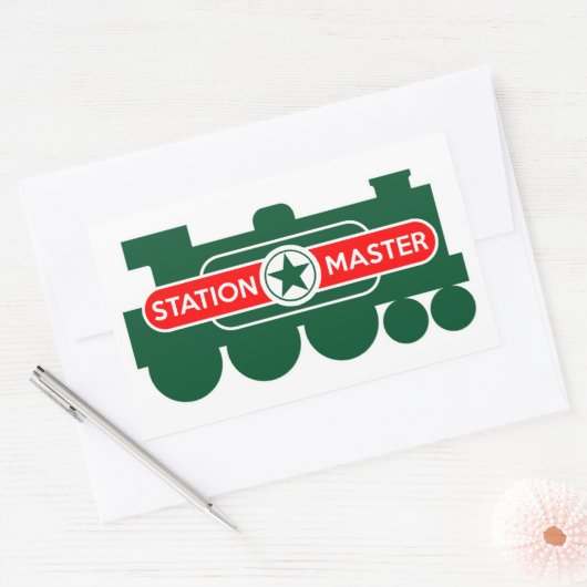 Station Master, trein Rechthoekige Sticker (Envelop)