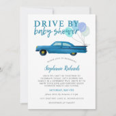 Station met Baby shower Blue Car Parade Kaart (Voorkant)