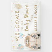 Station met Baby shower Gold Peach Spandoek (Verticaal)