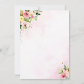 Station met Baby shower Uitnodiging Roze Floral Sh (Achterkant)