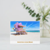 Station Miami Beach Florida Lifeguard Briefkaart (Staand voorkant)