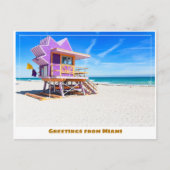 Station Miami Beach Florida Lifeguard Briefkaart (Voorkant)