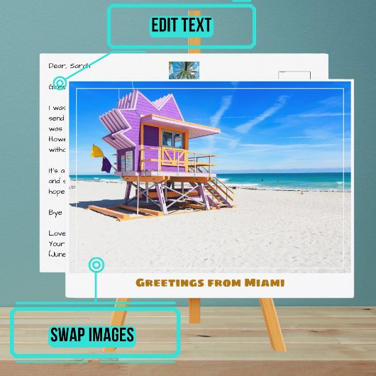 Station Miami Beach Florida Lifeguard Briefkaart