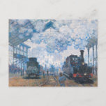 Station Monet - Saint-Lazare, aankomst trein Briefkaart<br><div class="desc">Claude Monet schilderij,  station Saint-Lazare,  aankomst van trein</div>