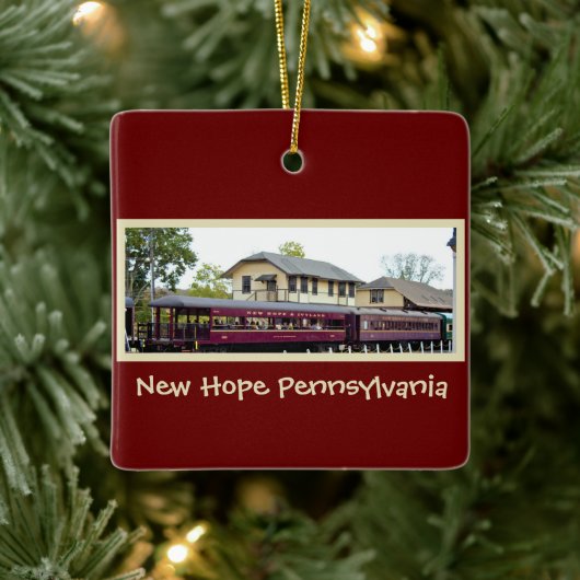 Station New Hope Train Keramisch Ornament (Boom)