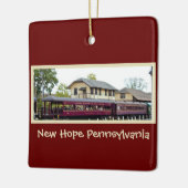 Station New Hope Train Keramisch Ornament (Links)