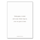 Station Nine, Jezus herfst #3, Kaart gebeden (Achterkant)