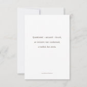 Station One, Jesus veroordeelde de Kaart van gebed (Achterkant)