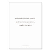 Station One, Jesus veroordeelde de Kaart van gebed (Achterkant)