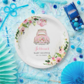 Station op Baby shower Roze Floral Paper Bord Deco (Feest)