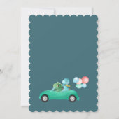 Station op | Uitnodiging tot Baby shower Dinosaur (Achterkant)