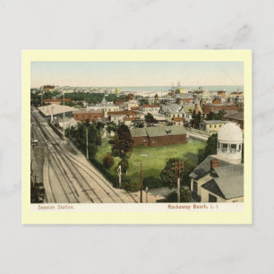 Station Rockaway Beach, Vintage van New York Briefkaart