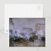 Station Saint-Lazare, aankomst trein door Claude Briefkaart (Voorkant / Achterkant)