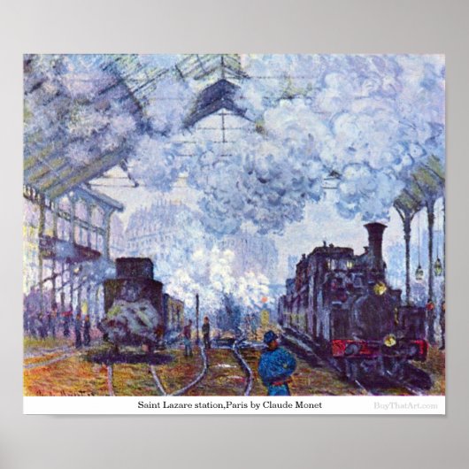 Station Saint Lazare, Parijs door Claude Monet Poster (Voorkant)
