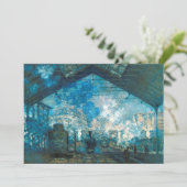 Station Saint Lazare Train door Claude Monet Kaart (Staand voorkant)