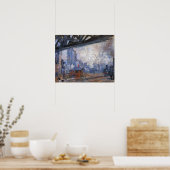 Station Saint Lazare Train door Claude Monet Poster (Keuken)