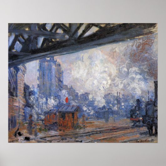 Station Saint Lazare Train door Claude Monet Poster (Voorkant)