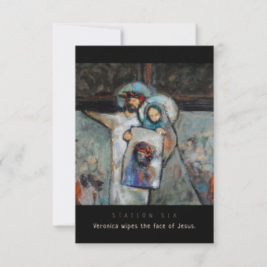 Station Six, Veronica wipes face, Prayer Kaart (Voorkant)