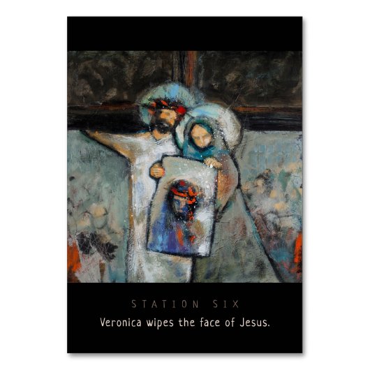 Station Six, Veronica wipes face, Prayer Kaart (Voorkant)