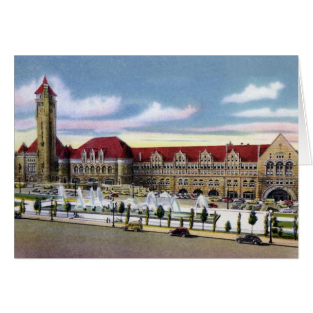 Station St. Louis Missouri en fonteinen (Voorkant Horizontaal)