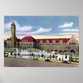 Station St. Louis Missouri en fonteinen Poster (Voorkant)